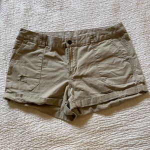 Mossimo Supply Co. Olive Utility Roll-Cuff Shorts
